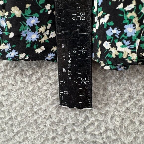 Madewell Smocked Long-Sleeve Mini Dress in Meadow Ditsy Black - Size 4 - Picture 8 of 13